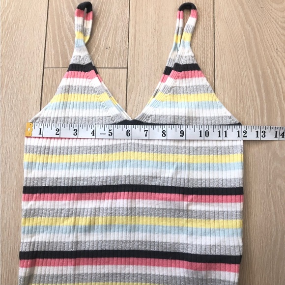 H&M Y2K Glitter Stripe Knit V Neck Tank Top Size S - Picture 3 of 9